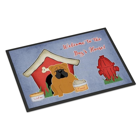 Carolines Treasures Dog House Collection English Bulldog Red Indoor or Outdoor Mat, 18 x 0.25 x 27 in. BB2876MAT